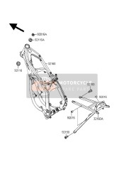 321601632CC, Rahmen,Kpl.,Vo,L.Gree, Kawasaki, 0