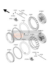 410901136, Wheel,Rr,1.85X19,Alum Nipple, Kawasaki, 1