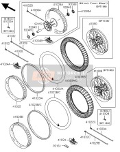 410900012, Wheel,Fr,1.85X20,Alum Nipple, Kawasaki, 1