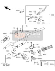 460030056458, Handle, P.Silver, Kawasaki, 1