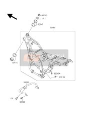 321601364CC, Cadre KLX650-D6, Kawasaki, 0