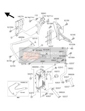 4908911466W, SHROUD-ENGINE,Lh,L.Green, Kawasaki, 1