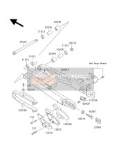 330011543TX, Swing Arm, Kawasaki, 1