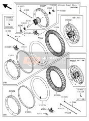 41090003410Y, Wheel,Rr,2.15X19,Al Nipple,Gld, Kawasaki, 0