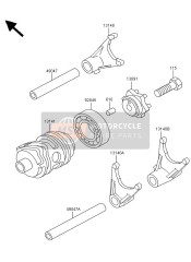 Gear Change Drum & Shift Fork