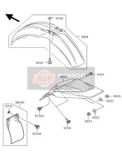 3501913956D, Flap,Rear Fender,Black, Kawasaki, 1