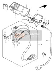 3411038F30, Speedometer (Mile/kilo), Suzuki, 0