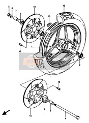 5411100A00291, Wheel,  Front (2.50X16) Black, Suzuki, 3