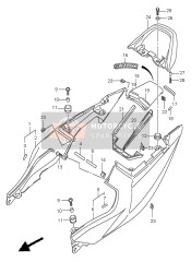 4550316G01YAV, Cover,Seat Tail Ctr(Orange), Suzuki, 0