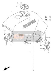 6811100A200FP, Emblem, Fuel Tank  (Silver), Suzuki, 0