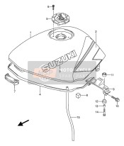 6811101D0022R, Emblem, Fuel Tank  (White), Suzuki, 0