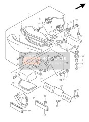 3597024D60, Catadiottro Post., Suzuki, 2