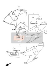 6868547H10JRP, Tape Side Cowling, Rh, Suzuki, 0