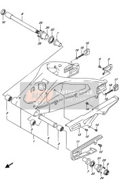 6121541G00, Nut,Rr Swgarm Pivot Boss,L, Suzuki, 2