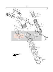 6210010H10YKS, Absorber Assy, Rr Shock  (Red), Suzuki, 0