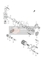 1644035G10, Shaft, Oil Pump Driven Gear, Suzuki, 2