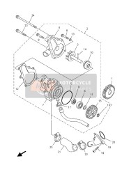 5VK124590000, Pignon D'Axe De Roto, Yamaha, 3