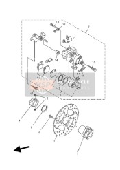 5YT2580W1000, Remklauw Assy, Achter 2, Yamaha, 0