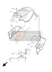 5NDF171A5100, Verkleidung, Oben, Yamaha, 1