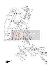 3D6F31001000, Fourche Avant Comple, Yamaha, 0