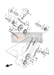 5EL122470000, Shaft, Tensioner, Yamaha, 0