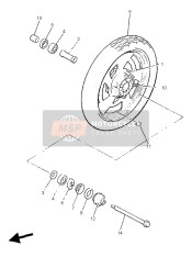 1FK251810900, Axle, Wheel, Yamaha, 0