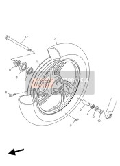 1S4F51680033, Ruota Anteriore Lega    YBR250, Yamaha, 0