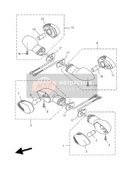 3D9H33401000, Achter Knipperlicht Assy 2, Yamaha, 1