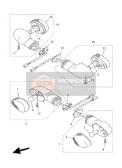 14B833300000, Achter Knipperlicht Assy 1, Yamaha, 2