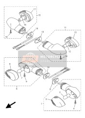 1KB833400000, Rear Flasher Light Assy 2, Yamaha, 0