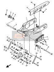 46X221410000, Shaft, Pivot, Yamaha, 1