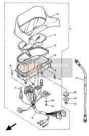 3GM835500200, Speedometer Cable Assy, Yamaha, 1