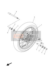 2SC251680098, Gegoten Wheel, Voorkant, Yamaha, 0