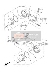 5PX833102000, Voorkant Knipperlicht Assy 1, Yamaha, 0