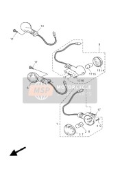 1D0H33100000, Voorkant Knipperlicht, Yamaha, 0