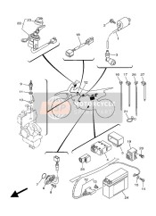 5B6825100100, Contacteur A Clef Co, Yamaha, 2