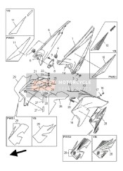 3D72414J0000, Moulure,  Couvercle D, Yamaha, 1