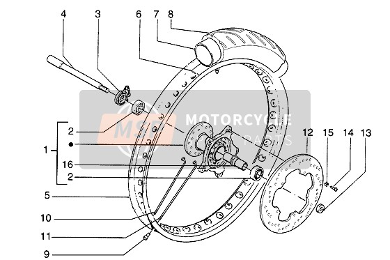 Gilera Cougar 2003 Front Wheel for a 2003 Gilera Cougar