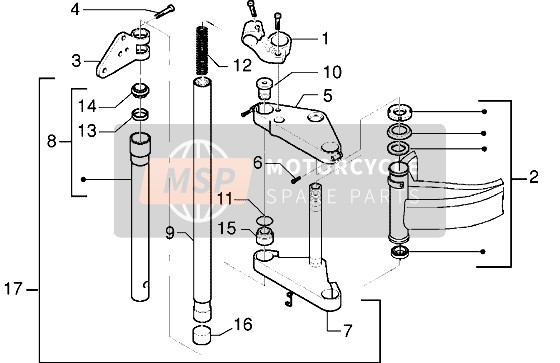 Gilera DNA 125 2000 Fourchette pour un 2000 Gilera DNA 125