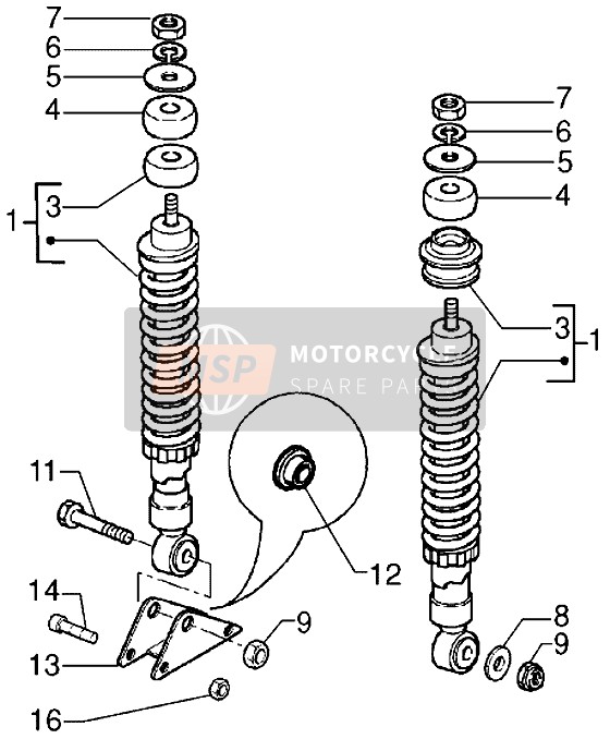 844483, Hex Houder Screw M8X50, Piaggio, 2