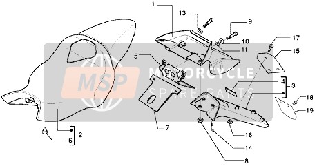 9701300090, Rear Protection, Piaggio, 1