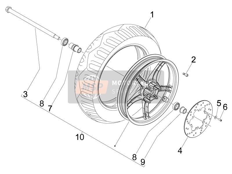 Gilera DNA 50 2006 Ruota anteriore per un 2006 Gilera DNA 50