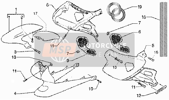 Gilera DNA GP Experience 2000 Coperture laterali per un 2000 Gilera DNA GP Experience