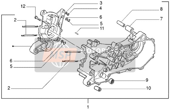 Gilera DNA M.Y. 2003 Crankcase for a 2003 Gilera DNA M.Y.