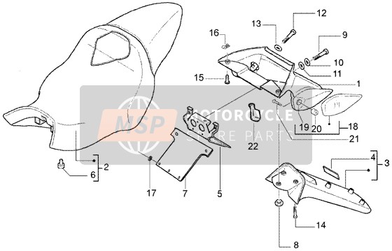 Gilera DNA M.Y. 2003 Saddle-Tail-Saddle for a 2003 Gilera DNA M.Y.