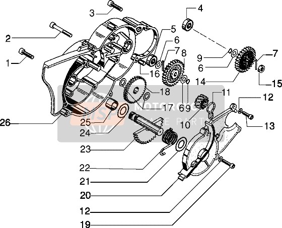 Gilera Eaglet Automatic 2001 Flywheel Cover-Gears for a 2001 Gilera Eaglet Automatic