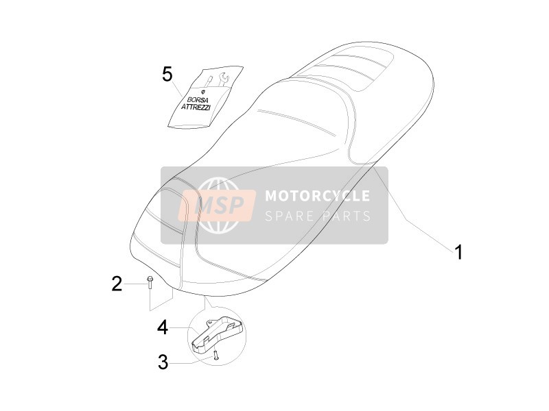 2H000597, Saddle Assembly, Piaggio, 0