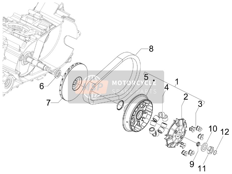 847118, HALF-PULLEY Assy.. Driving, Piaggio, 1