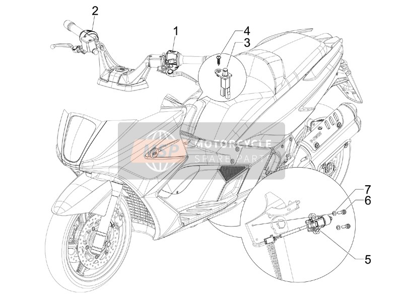 582988, Schalter Für Sattel M23-M27-M2, Piaggio, 1