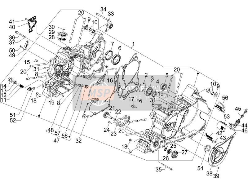 Gilera GP 800 2007 Carter pour un 2007 Gilera GP 800